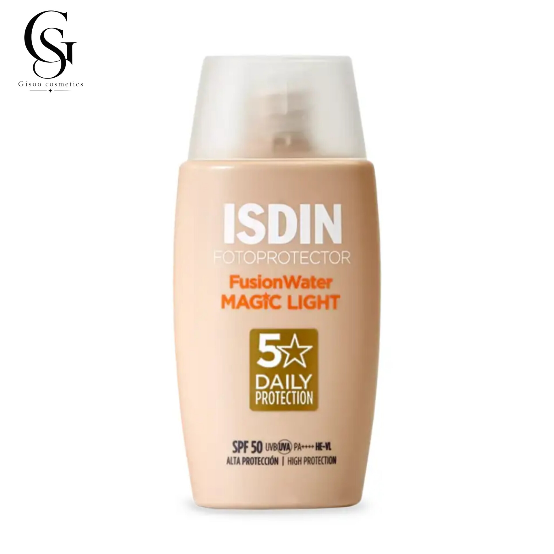 ضد آفتاب رنگی لایت ایزدین فیوژن واتر مجیک ISDIN Fusion Water MAGIC Light SPF 50حجم ۵۰ میلی‌لیتر