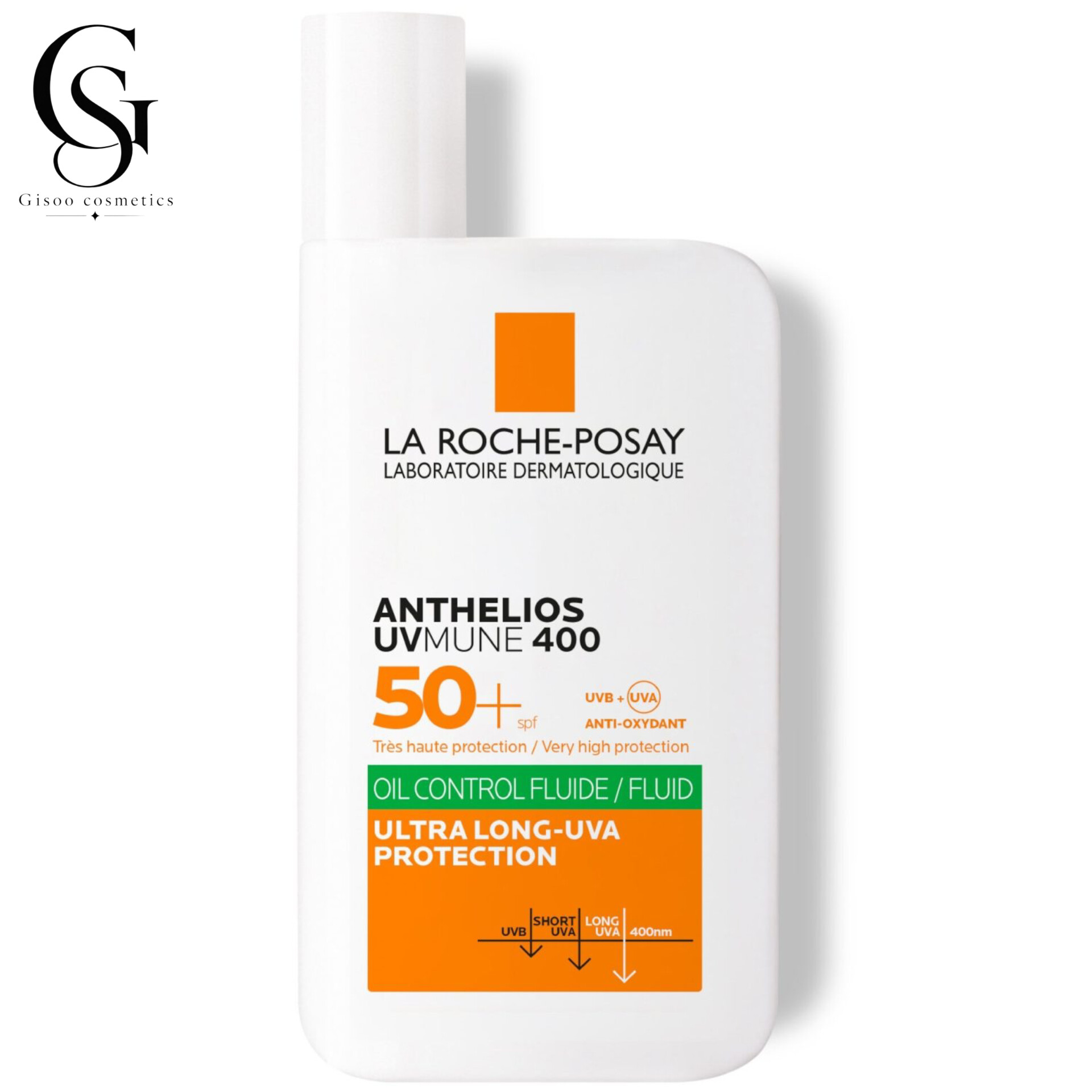 ضدآفتاب لاروش پوزای آنتلیوس UVMune 400 فلوئیدی بی‌رنگ 50 میلLa Roche-Posay Anthelios UVMune 400 Oil Control Fluid
